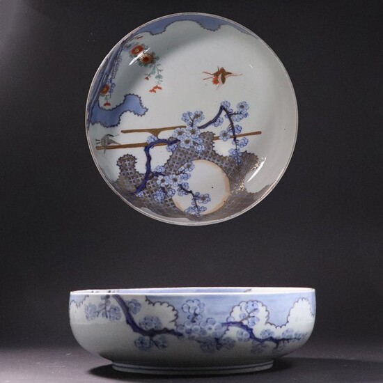 19th C. Chinese Fine Porcelain Bowl Flowers on Branch