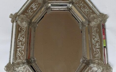 19th C. Venetian Etched Mirror