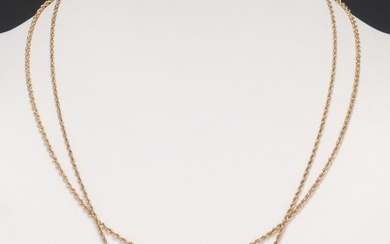 (2) ESTATE 14KT YELLOW GOLD ROPE CHAIN NECKLACES