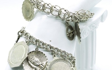(2) Vintage Sterling Silver Charm Bracelets