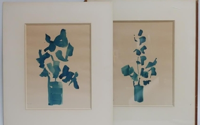 2 Watercolors, 'Green Plants'