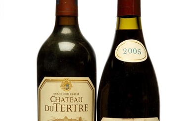 2 bouteilles de vin français, 1 Château du Tertre 2004 et 1 Volnay Perrin 2005....