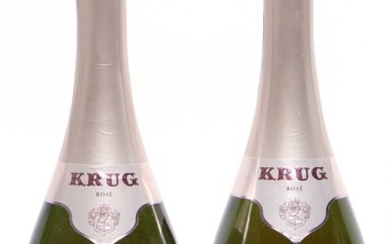 2 bts. Champagne “Rose”, Krug A (hf/in).