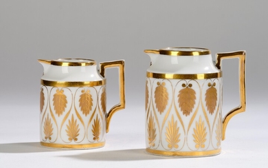 2 Small Biedermeier Pots without Cover, Schlaggenwald, Bohemia, 1830