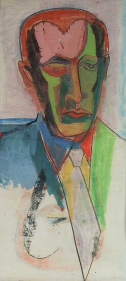 20th Century Expressionist Portrait of a Man wearing Suit and Tie