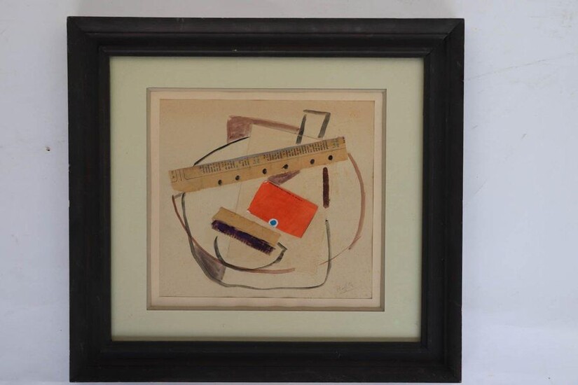 20th century school. "Composition". Collage signed lower right. 25,5 x 27,5.
