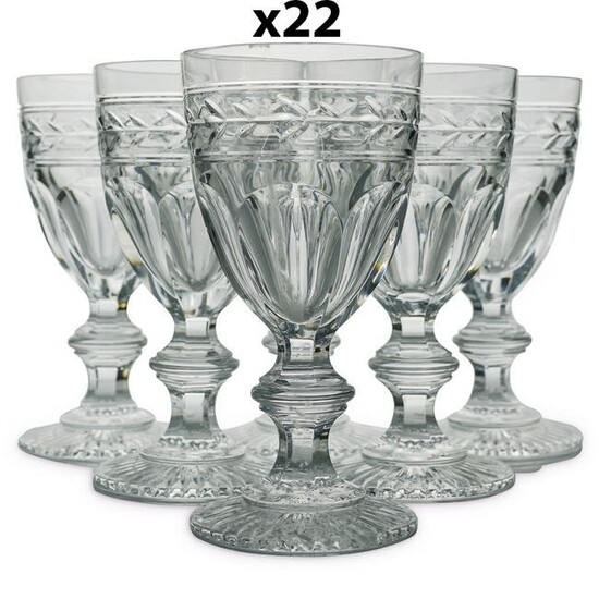 (22 Pc) Baccarat Jonzac Crystal Water Goblets