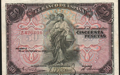 24 de septiembre de 1906. 50 pesetas. Sin serie. EBC