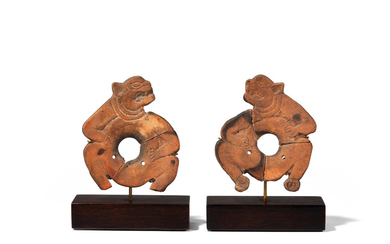 Rare Pair of Veracruz Ear Flares, Early Classic Period, ca. A.D. 300-600
