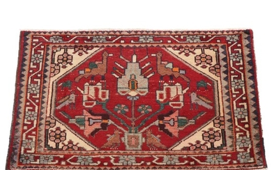 3' x 1'10 Hand-Knotted Persian Malayer Pictorial Accent Rug, 1970s