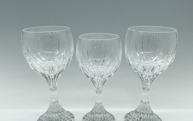 3pc Baccarat Crystal Wine Glasses, Massena Pattern