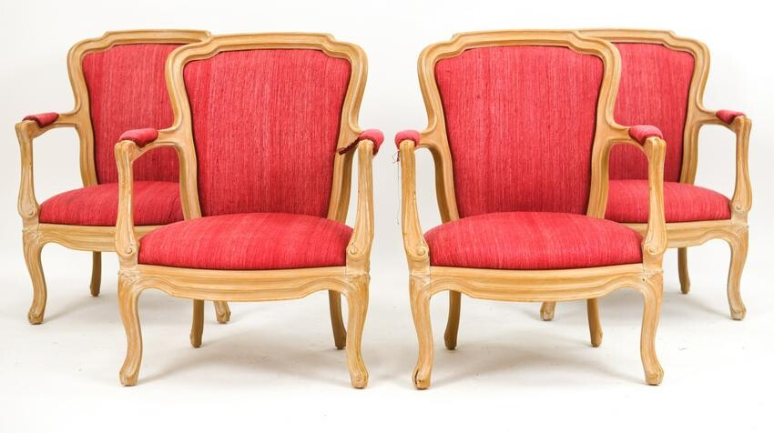 (4) WILLIAM SWITZER PETITE FAUTEUIL CHAIRS