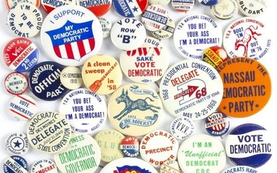 45 Vintage Vote Democrat Election Buttons