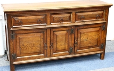 An oak low dresser, in 18th century style,...