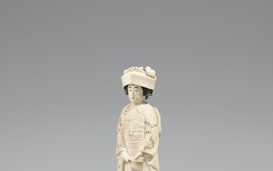 An ivory okimono of a young bride. Early 20th century