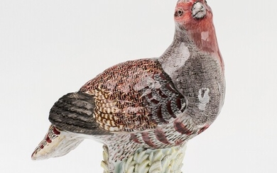 A Meissen porcelain model of a grey partridge