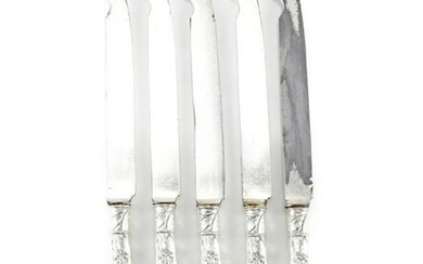 5 Codding Heilbron Sterling Silver Armorial Fish Knives