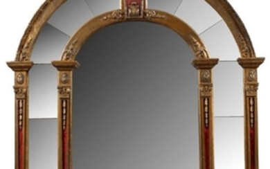 ARCHED CARVED WOOD & GESSO MIRROR