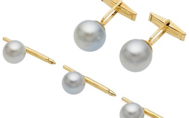 55356: Cultured Pearl, Gold Dress Set Pearls: Cultured