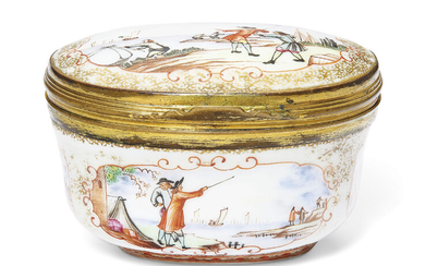 A MEISSEN STYLE SNUFFBOX AND COVER, QIANLONG PERIOD, CIRCA 1750