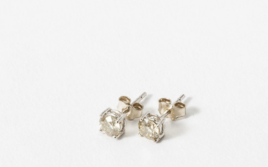 A pair of 18 carat gold and diamond earstuds