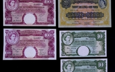5pc East Africa Banknotes UNC