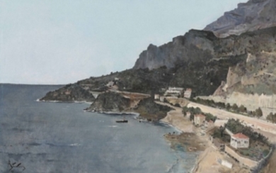 Alfred Stevens (Belgian, 1823-1906), Cap D'ail, Vue prise de Palais du Prince de Monaco