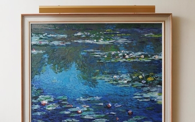 Claude Monet (1840-1926), copie d'après, "Les Nymphéas", 1906, huile sur toile, 87,5x102 cm