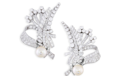 A PAIR OF CULTURED PEARL...