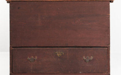Dark Red-painted Chest over Drawer