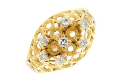 A diamond dress ring. Of circular openwork design