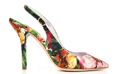 Dolce&Gabbana Shoe Exotic Flower Print on Brocade