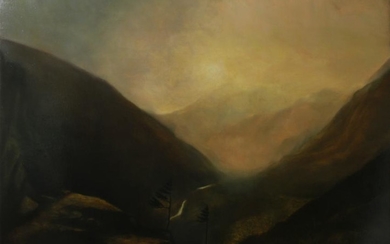 Don Pollack "Untitled" Landscape Large Oil on Canvas