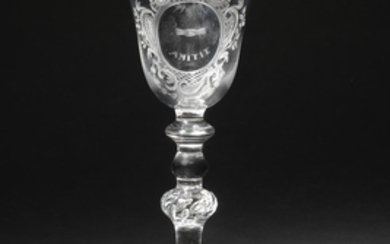 A Dutch engraved Friendship glass, circa 1750-60