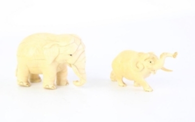 Early 20th Century Carved Ivory Elephants