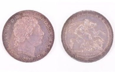 GEORGE III, 1760-1820. CROWN, 1818 LVIII Obv: Laureate head right. Rev: St George and dragon within garter. Possibly a proof,...