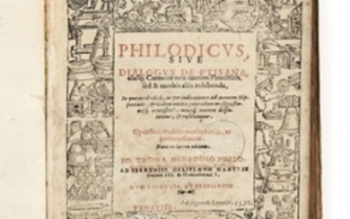 Giovanni Tommaso MINADOI et Hippolito PARMA 1545-1618 - ? Philodicus, sive Dialogus de ptisana [suivi de :] Introductionis ad chirurgiam libri duo