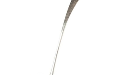 An Irish provincial hook end silver ladle, Joseph