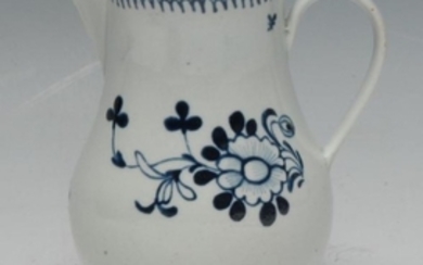 A Liverpool baluster jug, painted with flowers in