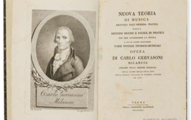 Music.- Gervasoni (Carlo) Nuova Teoria di Musica, Parma, Blanchon, 1812.