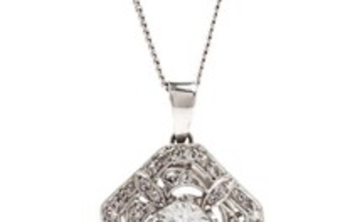 A Platinum and Diamond Pendant