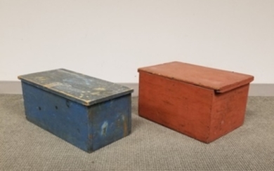 Three Painted Pine Boxes