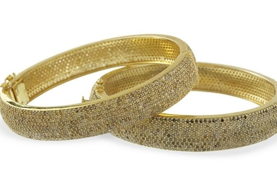 Two Diamond Bangle Bracelets