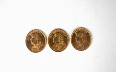 3 x 20 Francs Suisses confédération helvétique