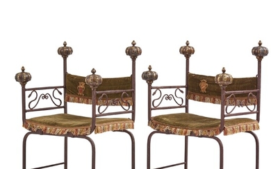 A pair of presumably Spanish armchairs, 19th century.