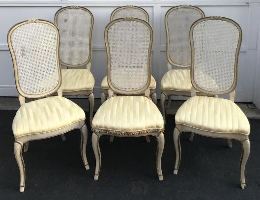 6 Mid Century French Provencal Style Dining Chairs