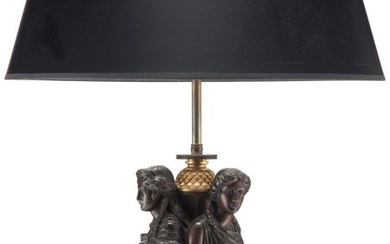 61056: A Gilt and Patinated Bronze Three Graces Lamp, 2