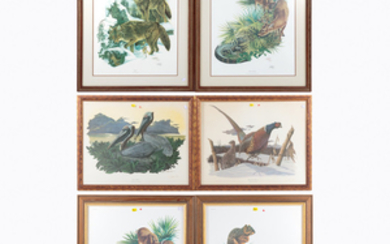 Six Richard Sloan Wildlife Lithographs