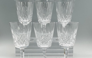 6pc Waterford Crystal Water Goblet Glasses, Lismore