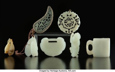 78056: A Group of Seven Chinese Jade Carvings 2-1/8 inc